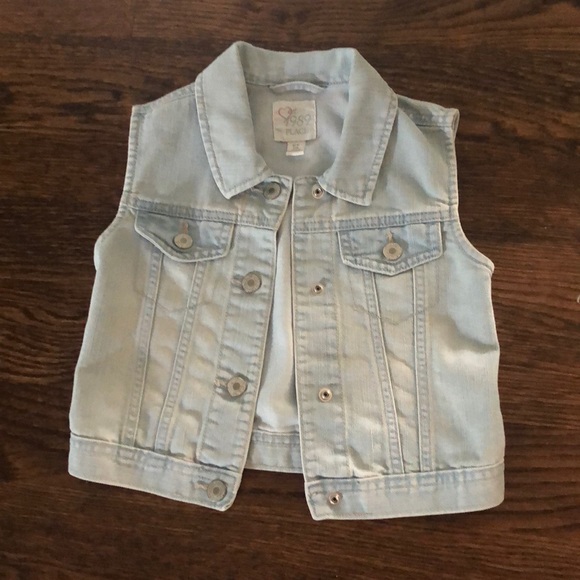 kids sleeveless denim jacket